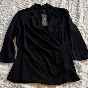 Victor Alfaro Black Draped Wrap Sweater Large